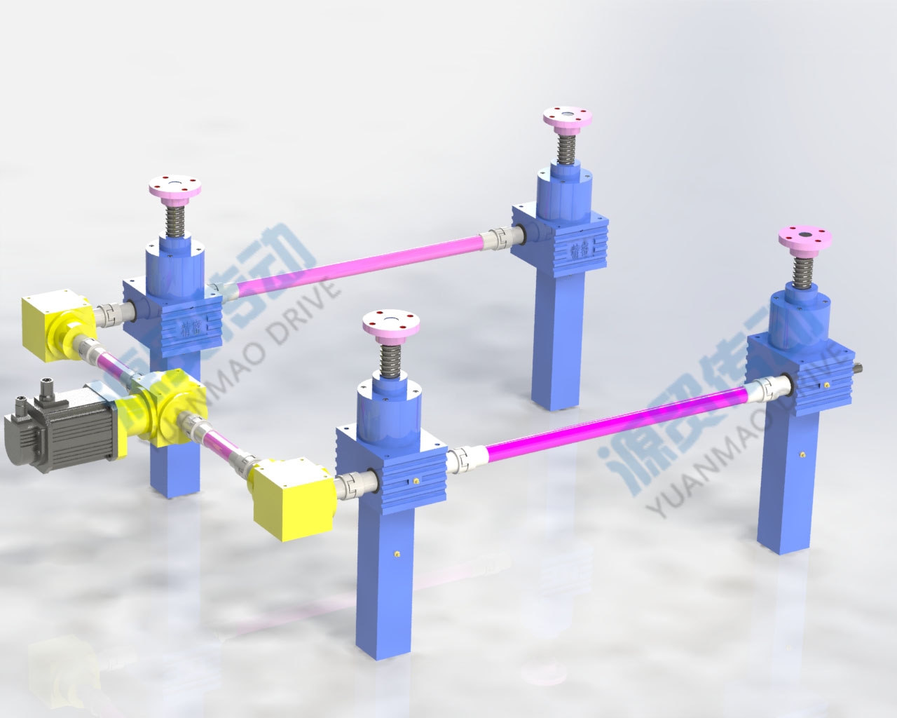 4臺聯(lián)動U型滾珠絲桿升降