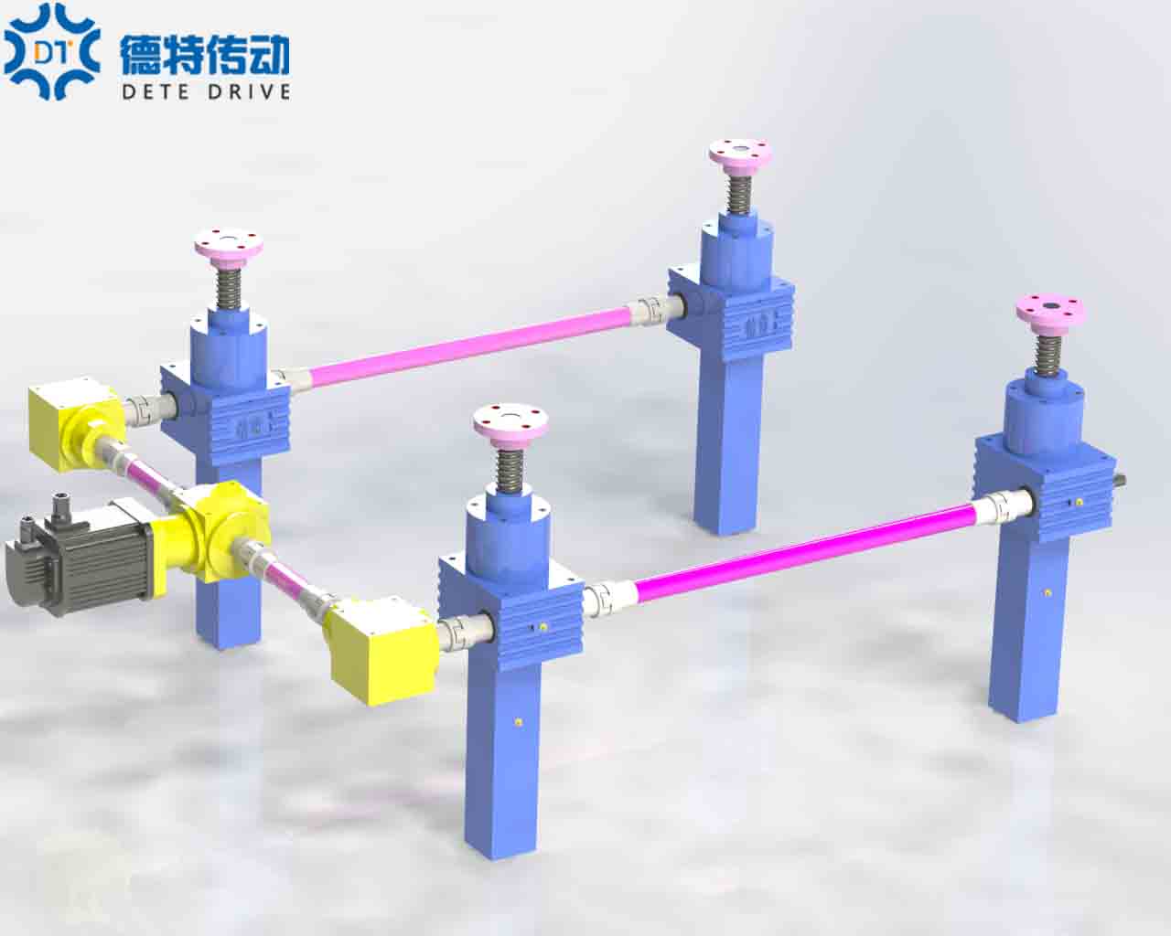 4臺(tái)聯(lián)動(dòng)U型滾珠絲桿升降機(jī)平臺(tái)