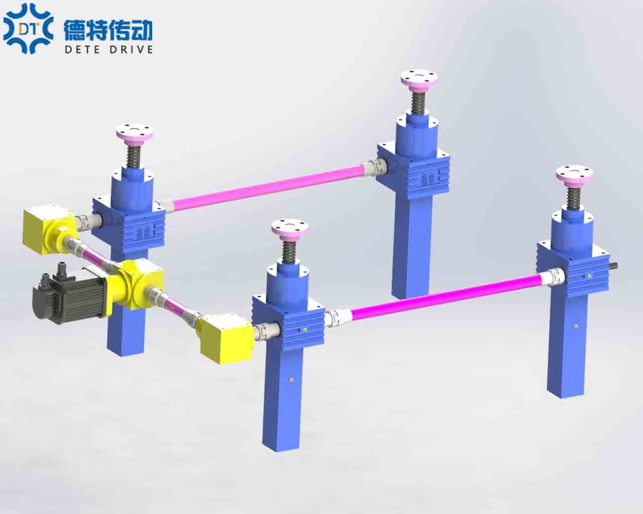 4臺聯(lián)動H型滾珠絲桿升降機平臺