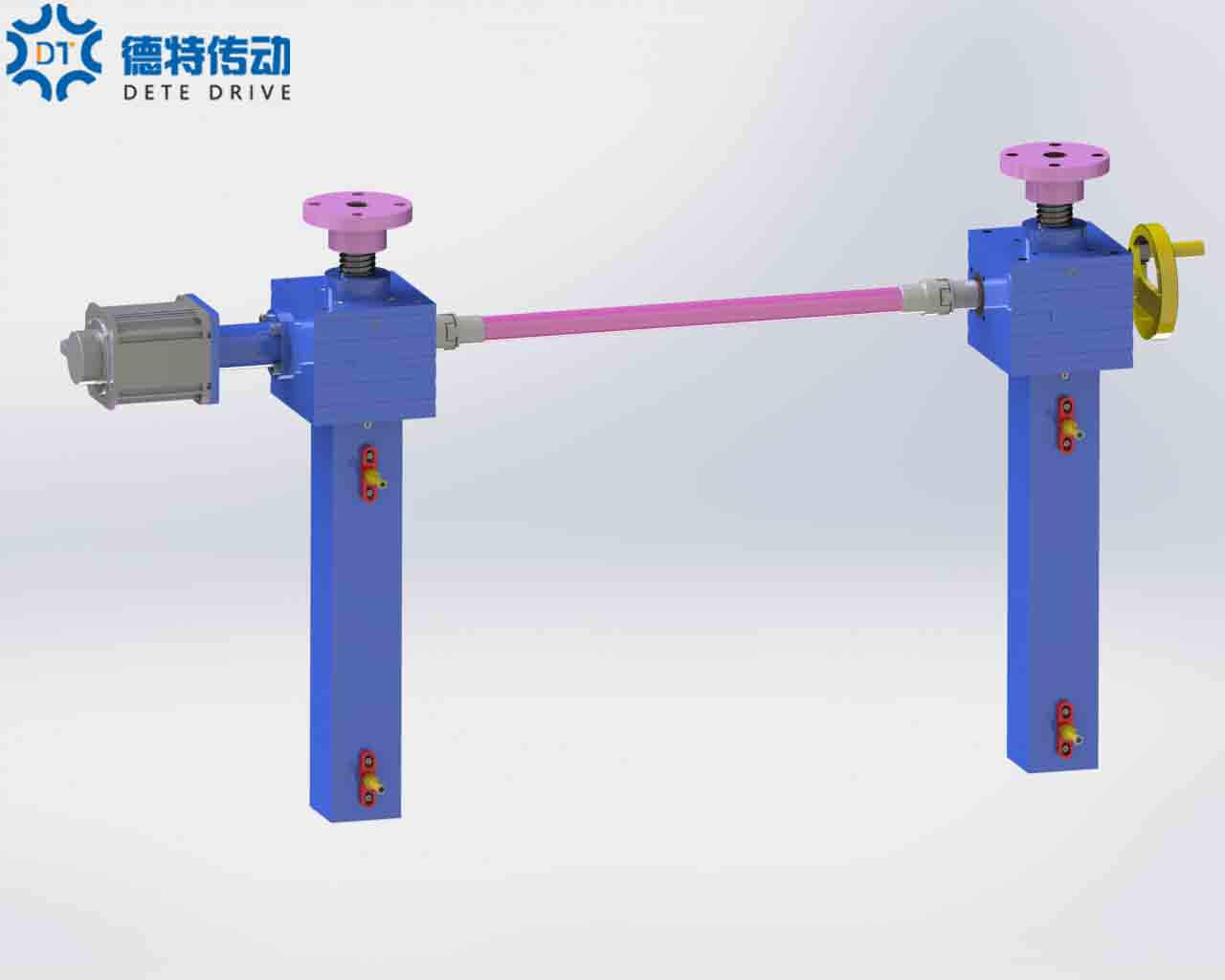 2臺聯(lián)動伺服手輪驅(qū)動絲桿升降機平臺